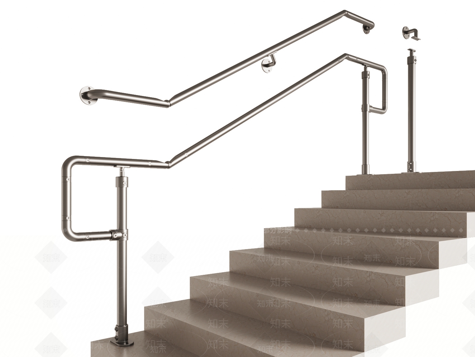 现代扶手楼梯3D模型下载【ID:1155761219】
