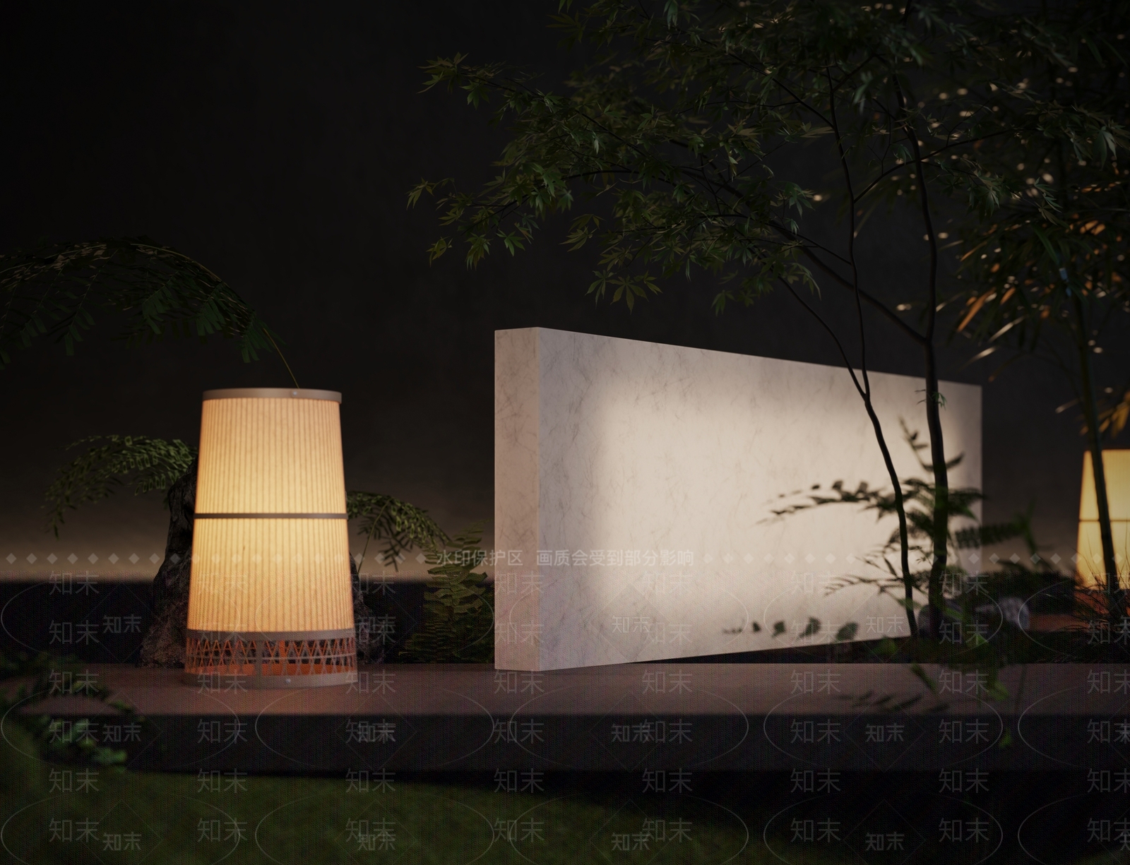 新中式地灯SU模型下载【ID:1155765478】