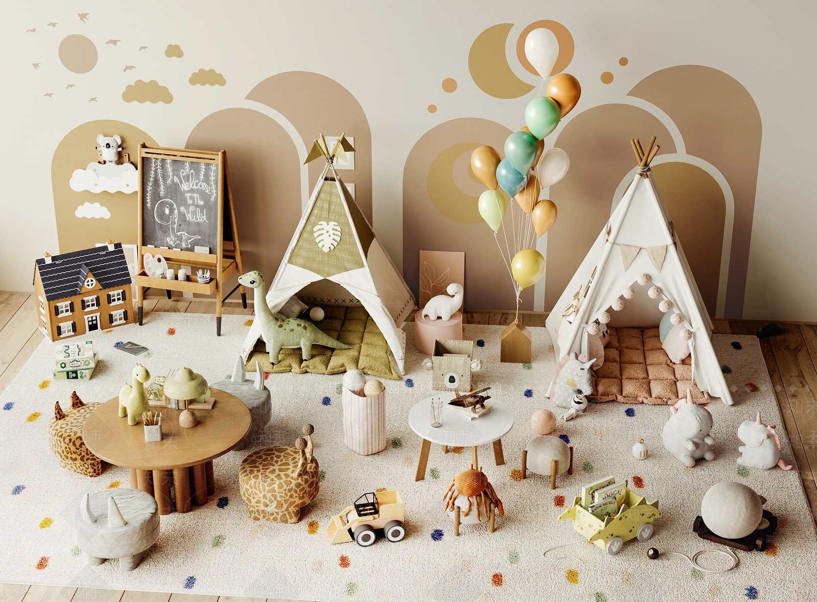 儿童娱乐器材3D模型下载【ID:1155765426】