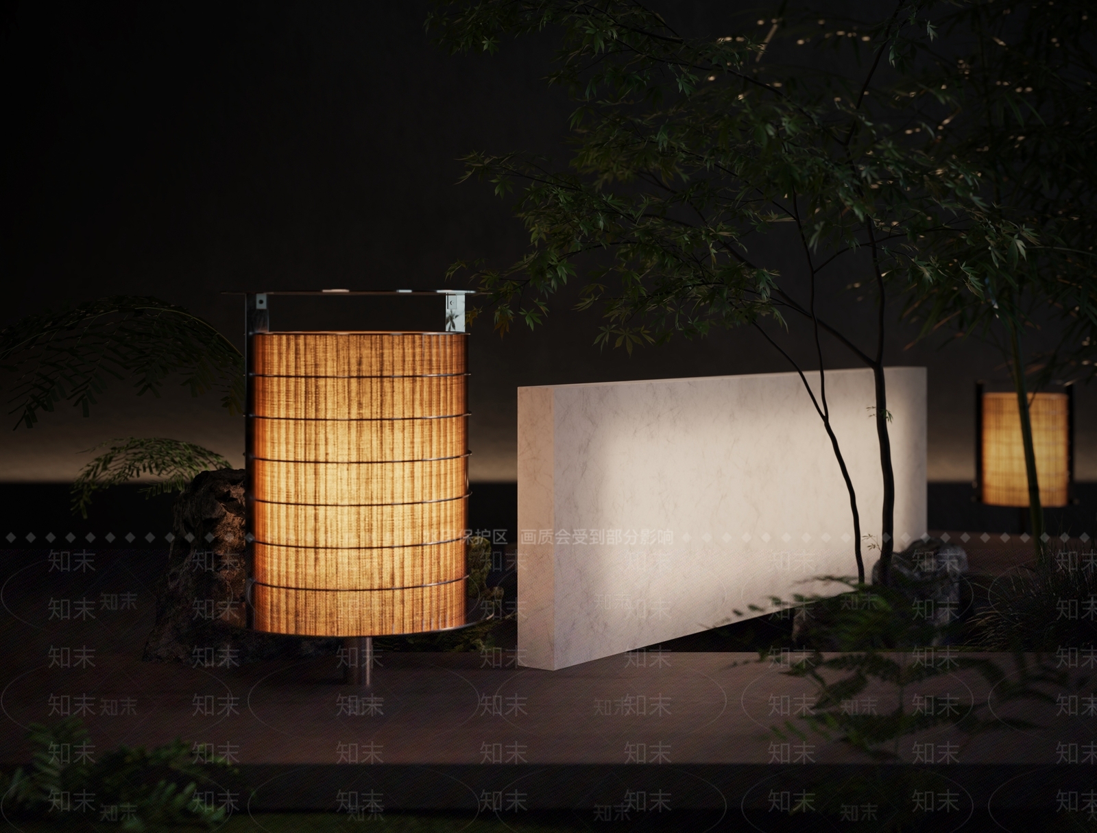 新中式地灯SU模型下载【ID:1155773650】