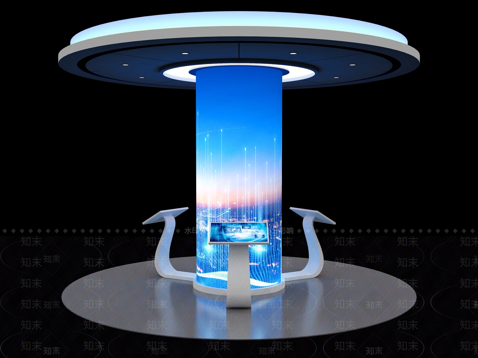 现代科技柱子3D模型下载【ID:1155771117】
