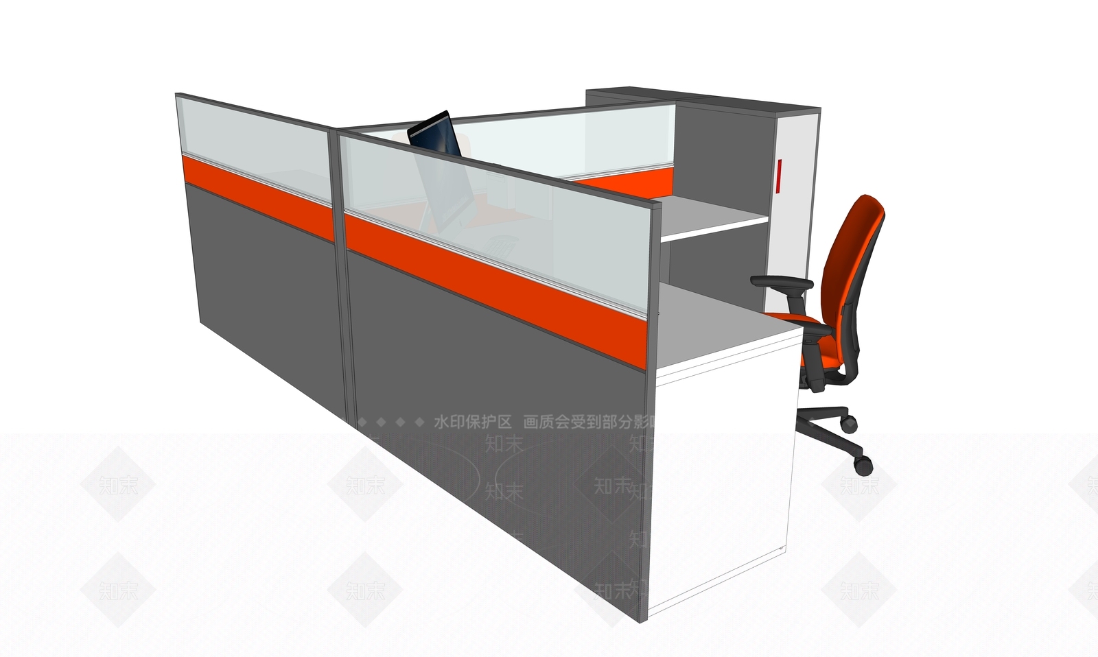现代办公桌椅SU模型下载【ID:1155771758】