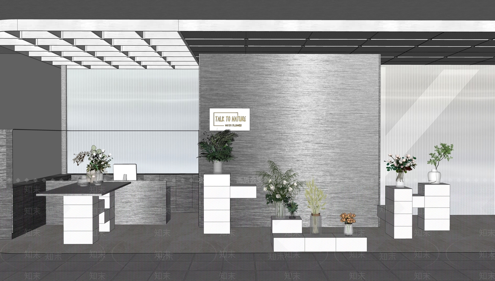 现代花店SU模型下载【ID:1155777417】