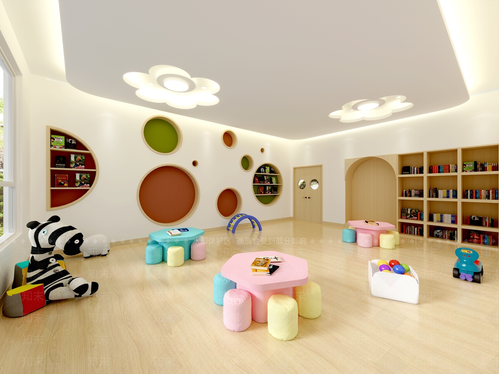 现代幼儿园教室3D模型下载【ID:1155947685】