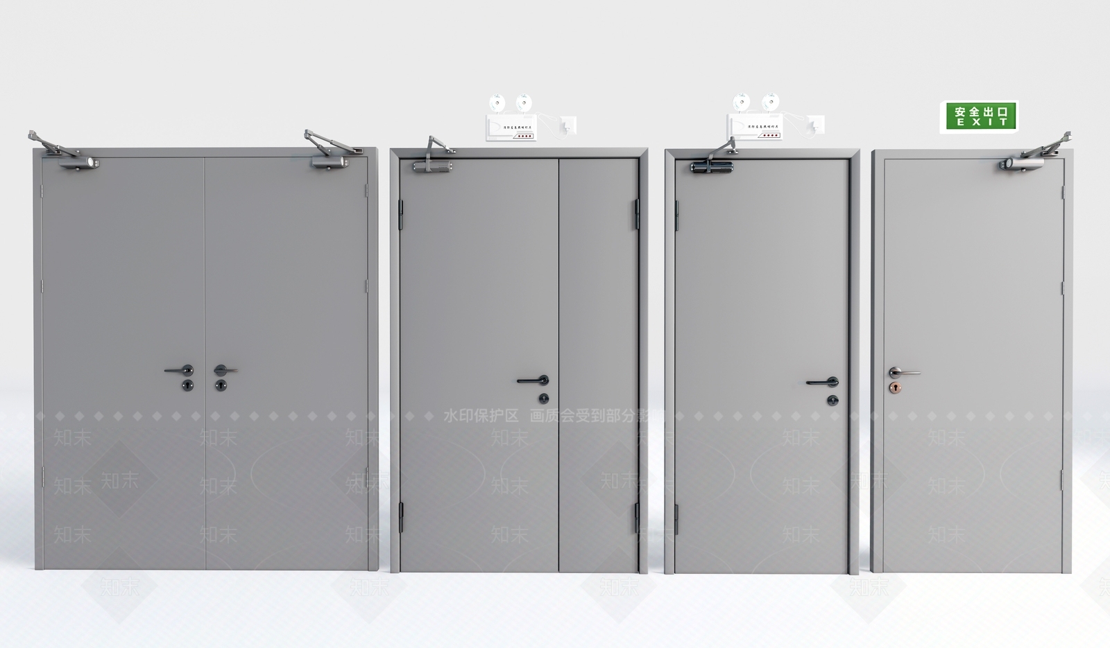 现代消防门3D模型下载【ID:1155784519】