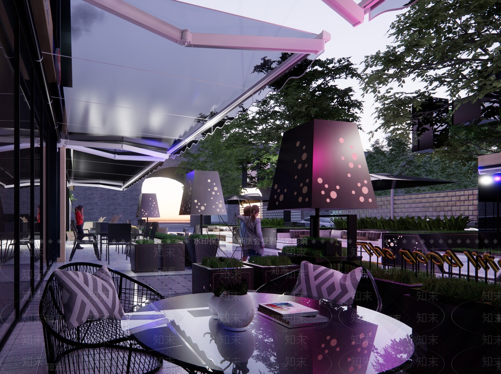 现代商业街外摆SU模型下载【ID:1155785867】