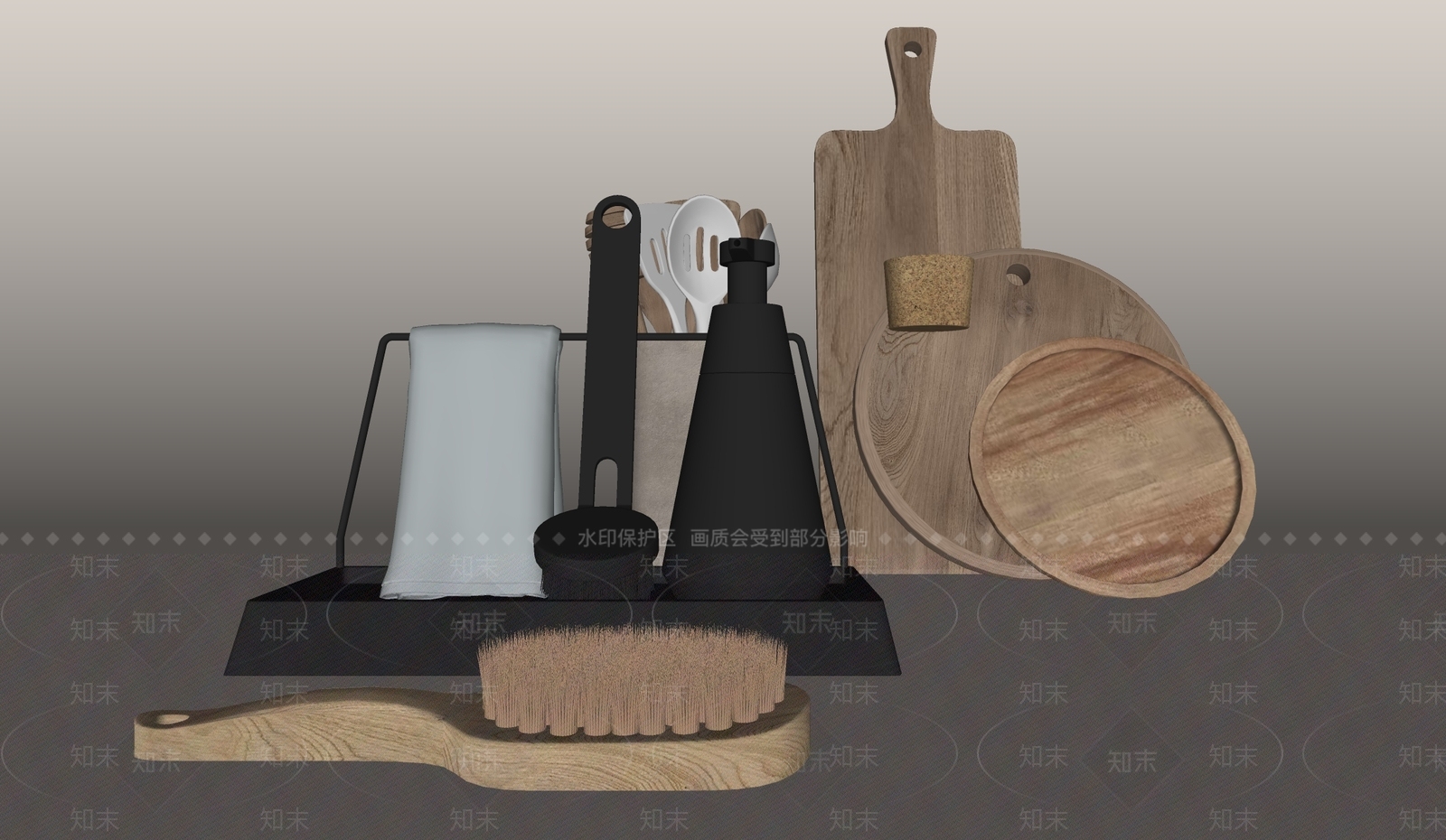 厨房用品组合SU模型下载【ID:1155787943】