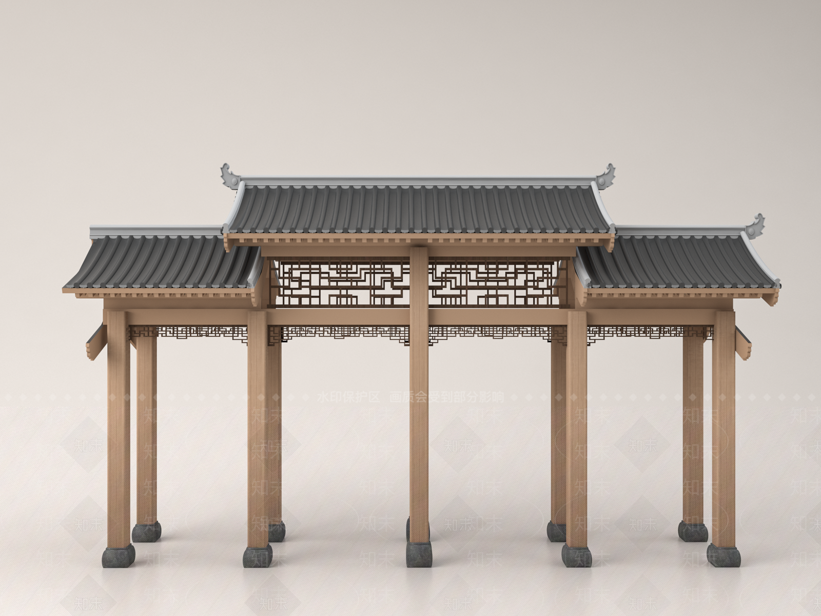 中式牌坊牌楼SU模型下载【ID:1155788034】