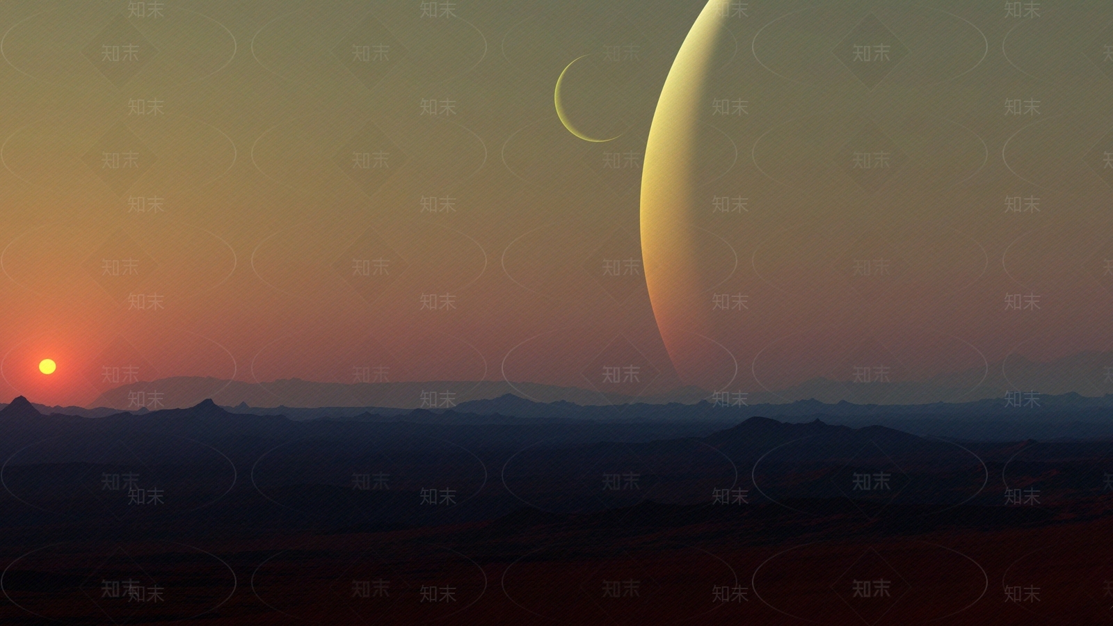 4K超清落日层山贴图下载【ID:1155790721】
