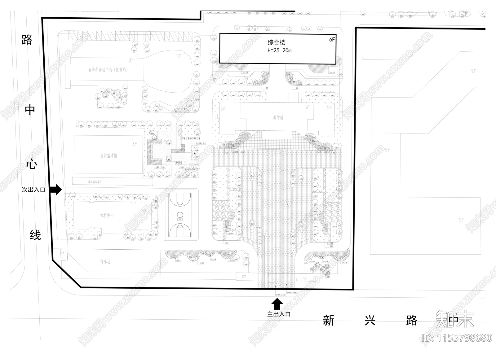 商丘学校景观方案设计cad施工图下载【ID:1155798680】