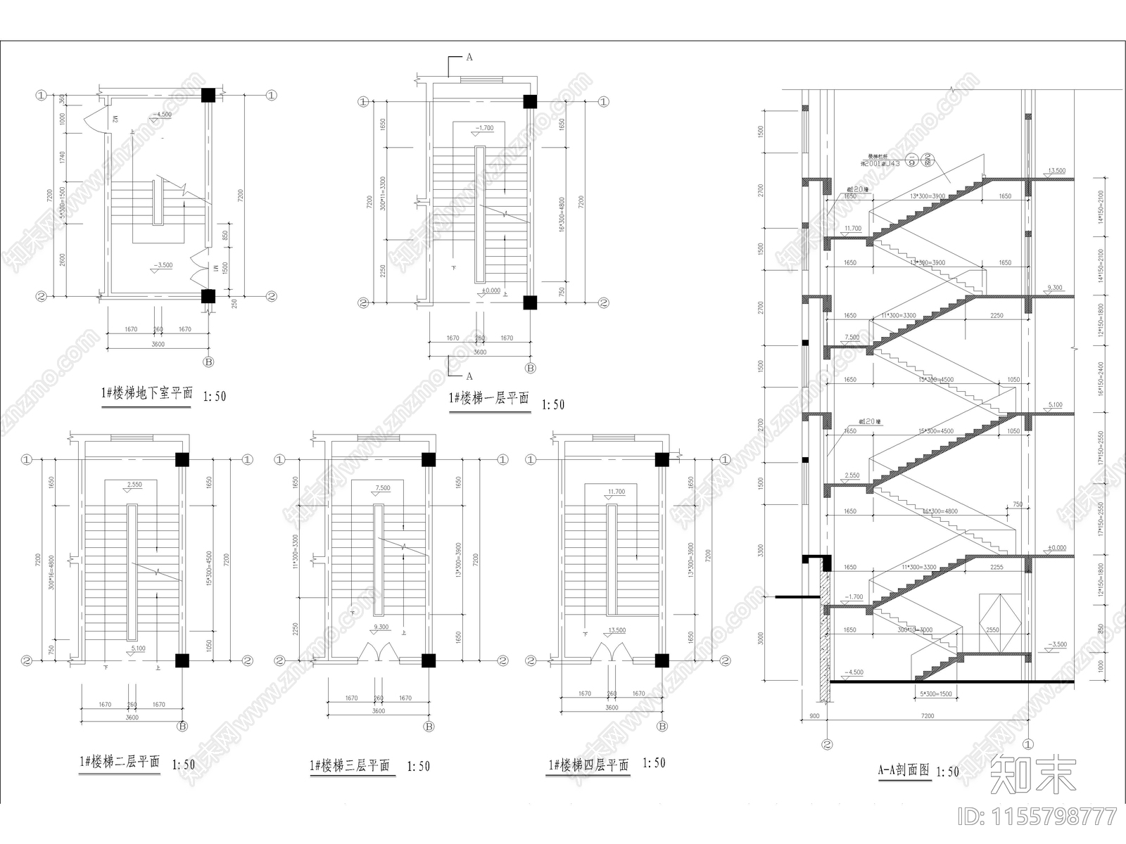 商业综合体用房建筑设计图cad施工图下载【ID:1155798777】