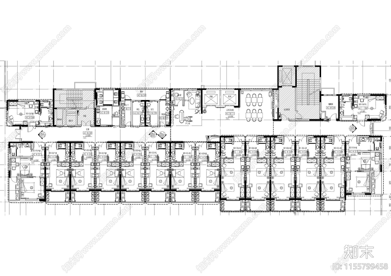 上海浦东新区养老门诊护理院cad施工图下载【ID:1155799458】