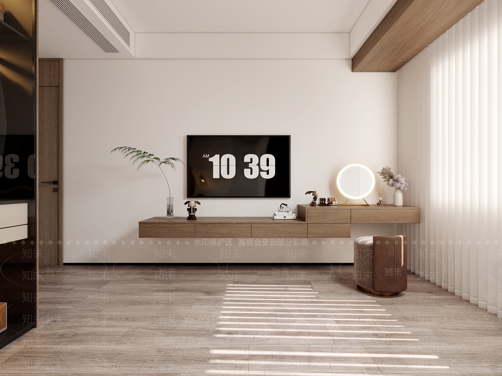 现代妆台妆凳组合3D模型下载【ID:1156279490】