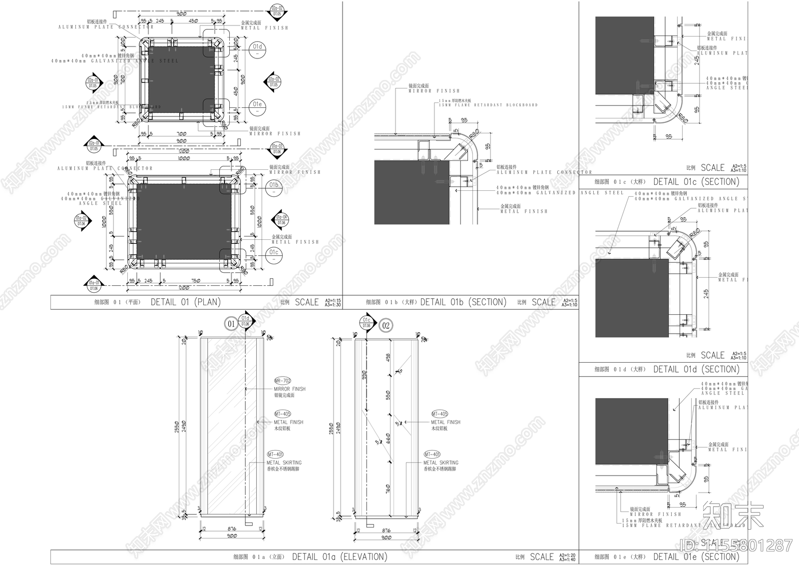 健身房立柱大样图施工图下载【ID:1155801287】