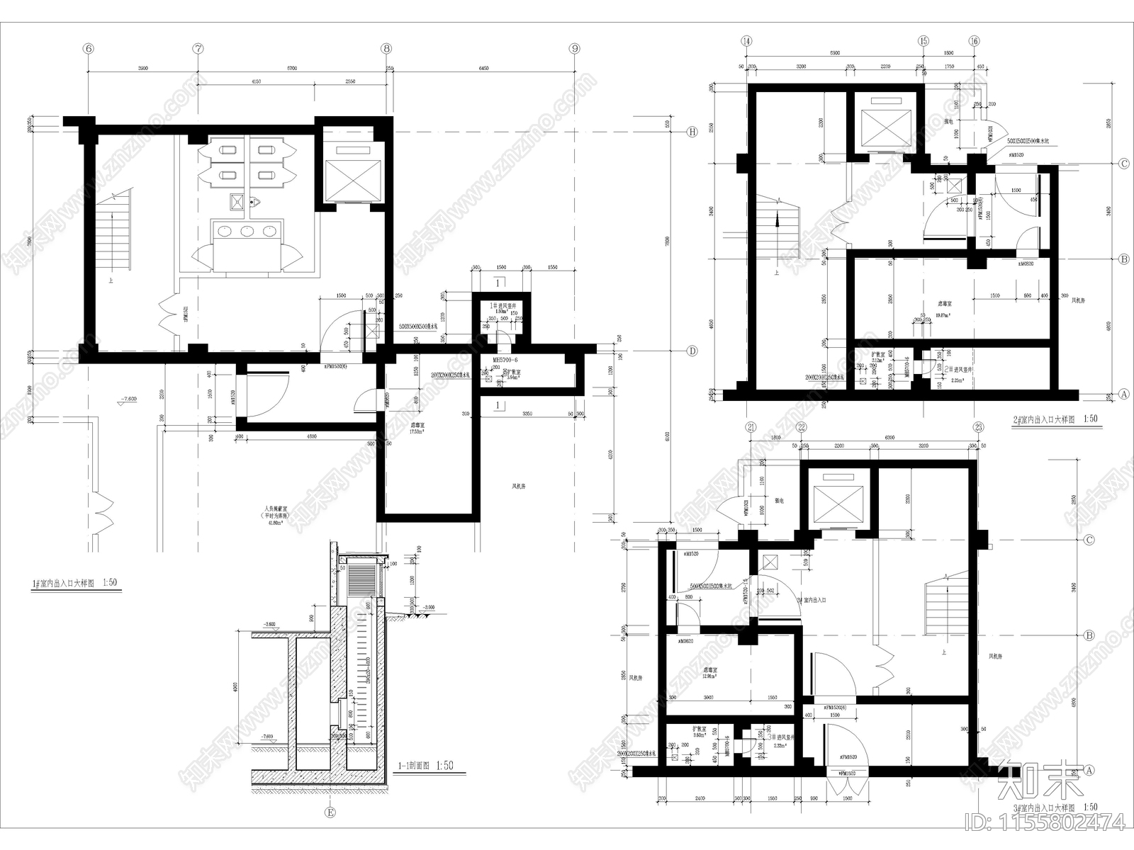 商业楼建筑设计图cad施工图下载【ID:1155802474】