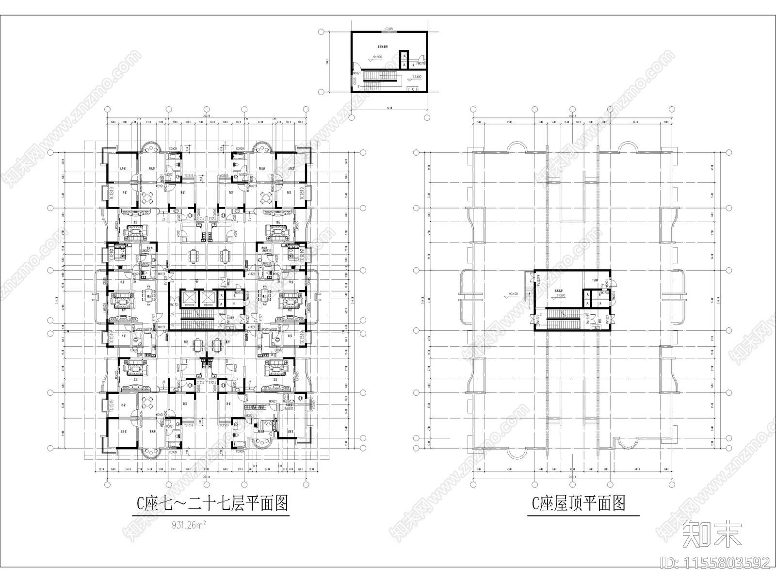 商业写字楼建筑设计图纸cad施工图下载【ID:1155803592】