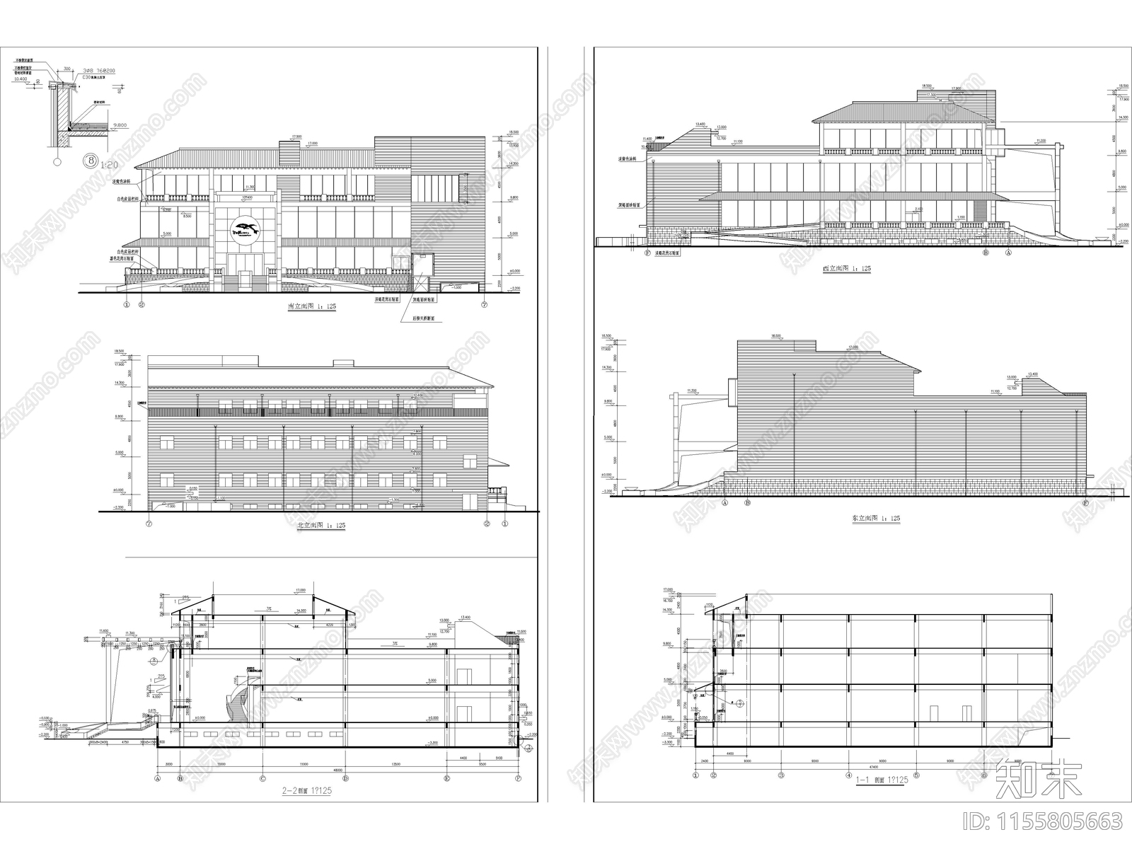 综合办公大楼建筑设计图纸cad施工图下载【ID:1155805663】