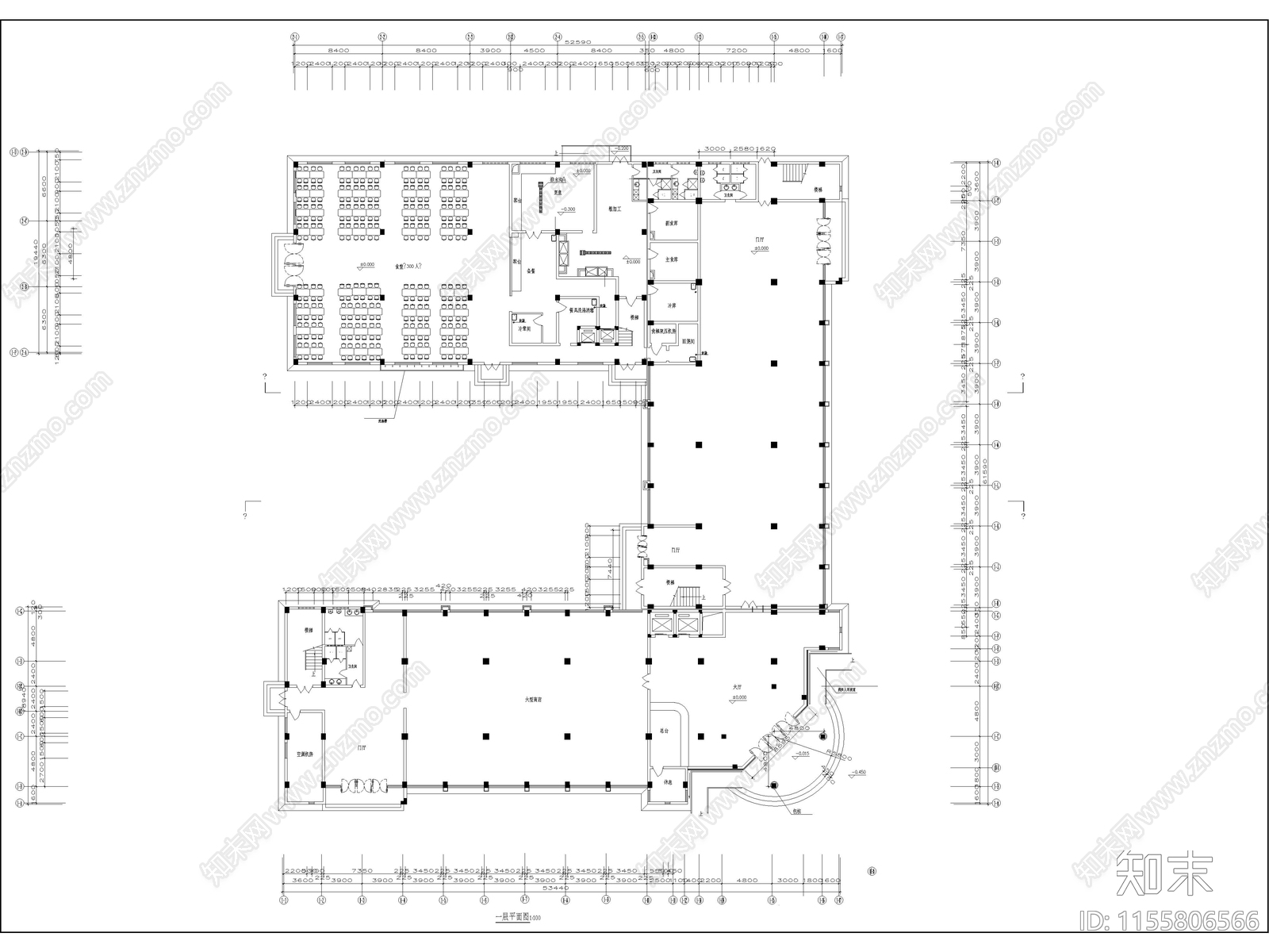 综合大楼建筑设计图纸cad施工图下载【ID:1155806566】