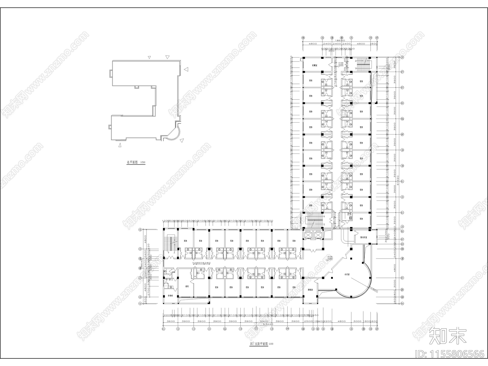 综合大楼建筑设计图纸cad施工图下载【ID:1155806566】