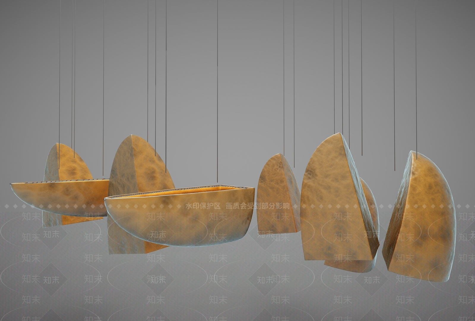 现代风格吊灯3D模型下载【ID:1155807461】