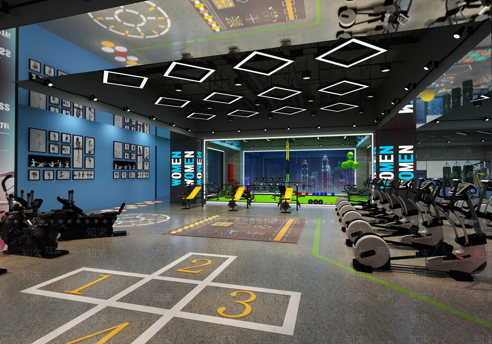 现代健身房3D模型下载【ID:1155807987】