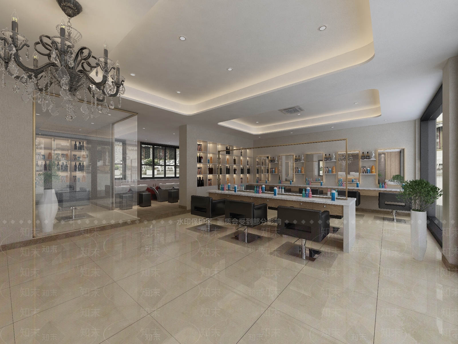 现代美发店3D模型下载【ID:1155808515】