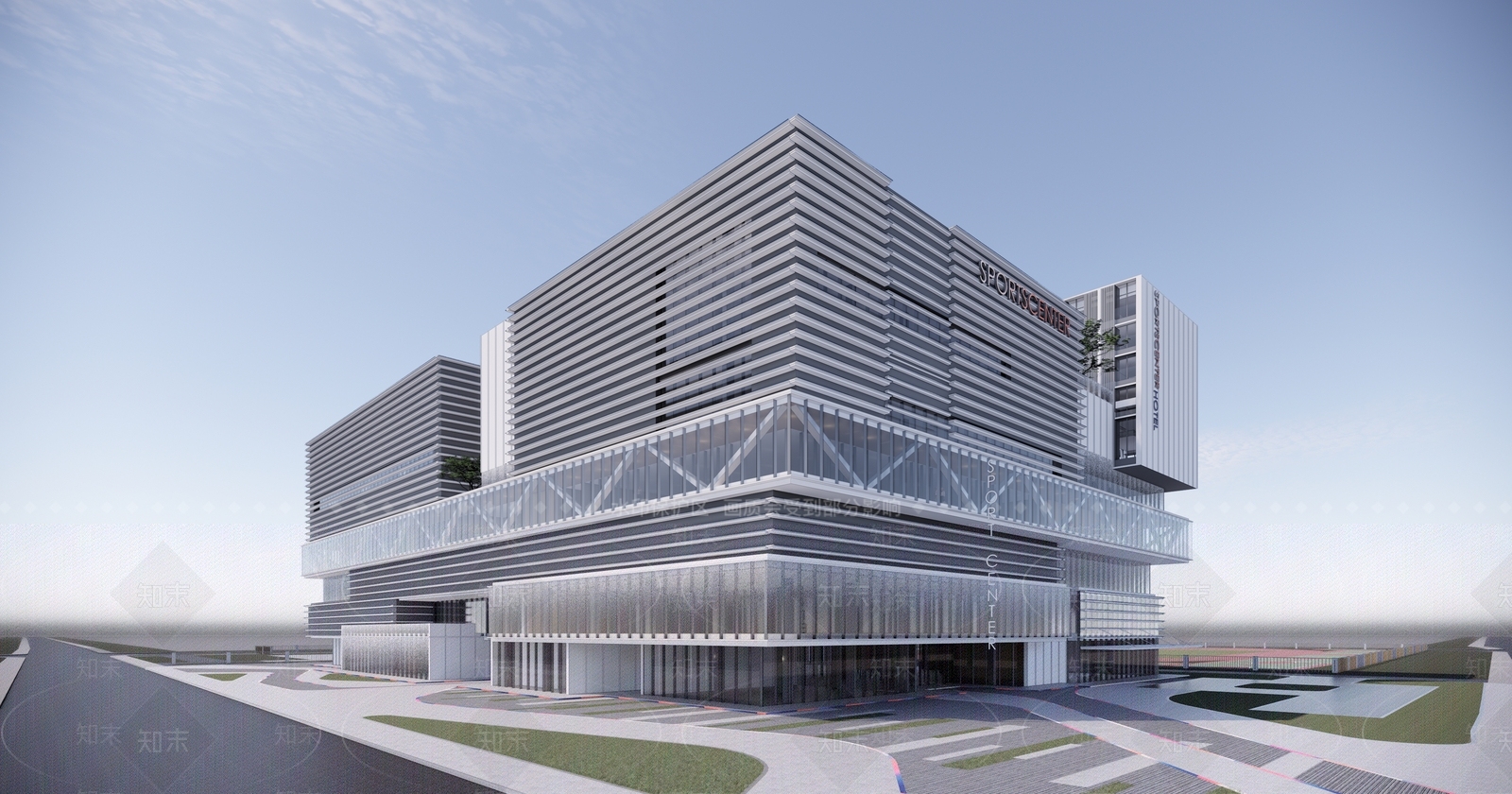现代体育建筑SU模型下载【ID:1155811066】
