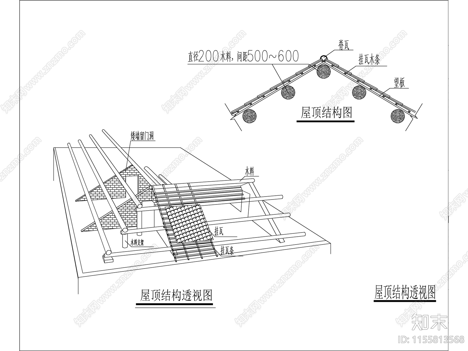 新中式两层独栋别墅建cad施工图下载【ID:1155813568】