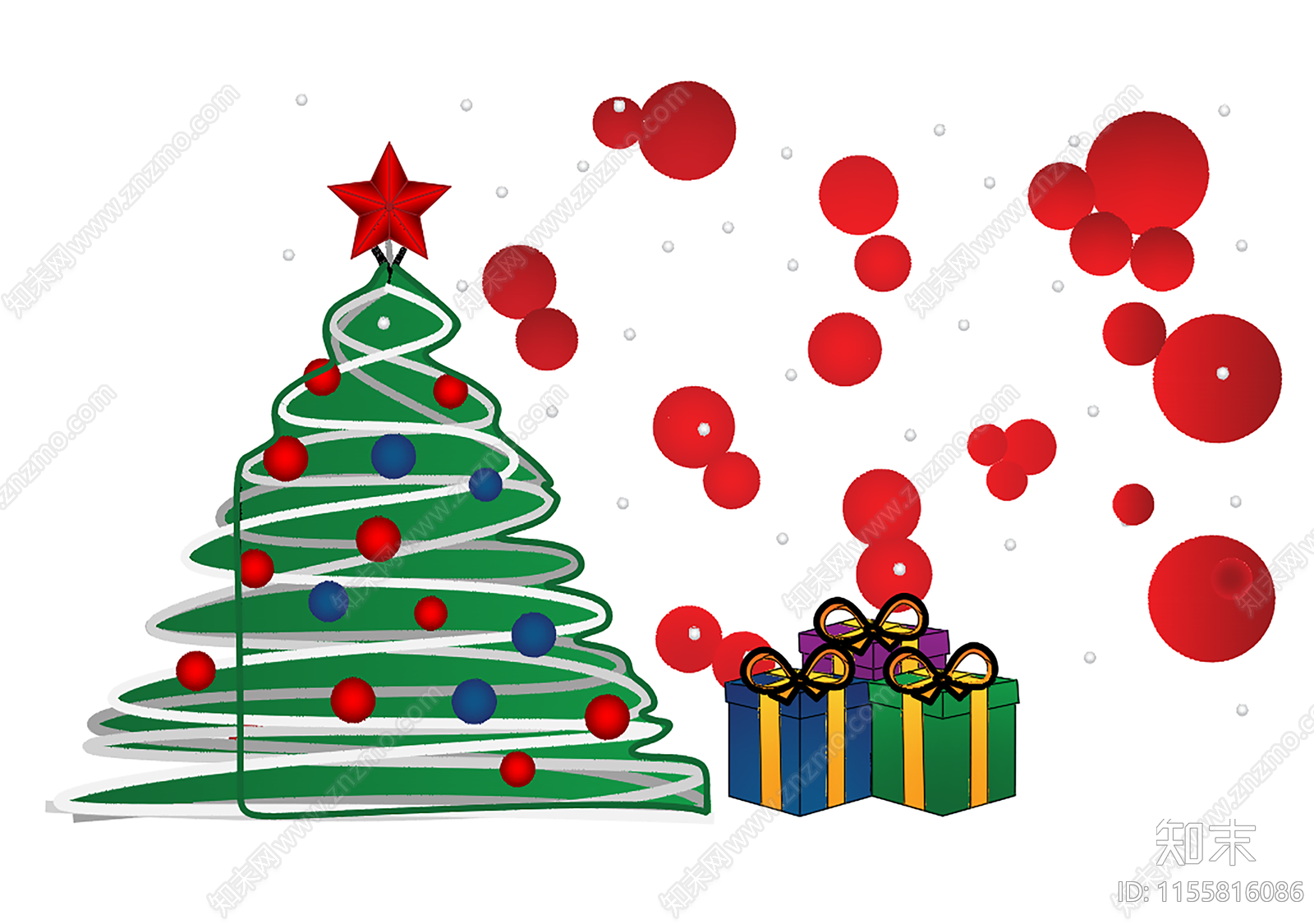 圣诞树元素图库施工图下载【ID:1155816086】