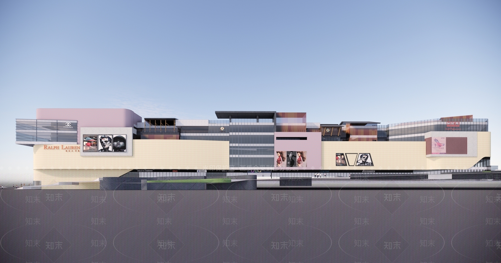 现代风格穿插6层商业建筑SU模型下载【ID:1155818572】