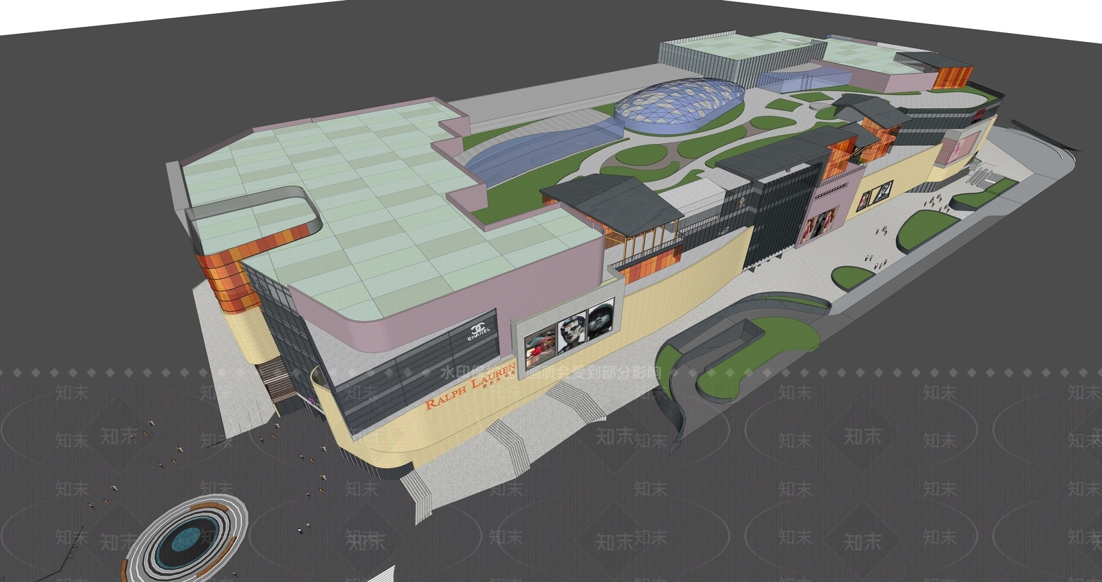 现代风格穿插6层商业建筑SU模型下载【ID:1155818572】
