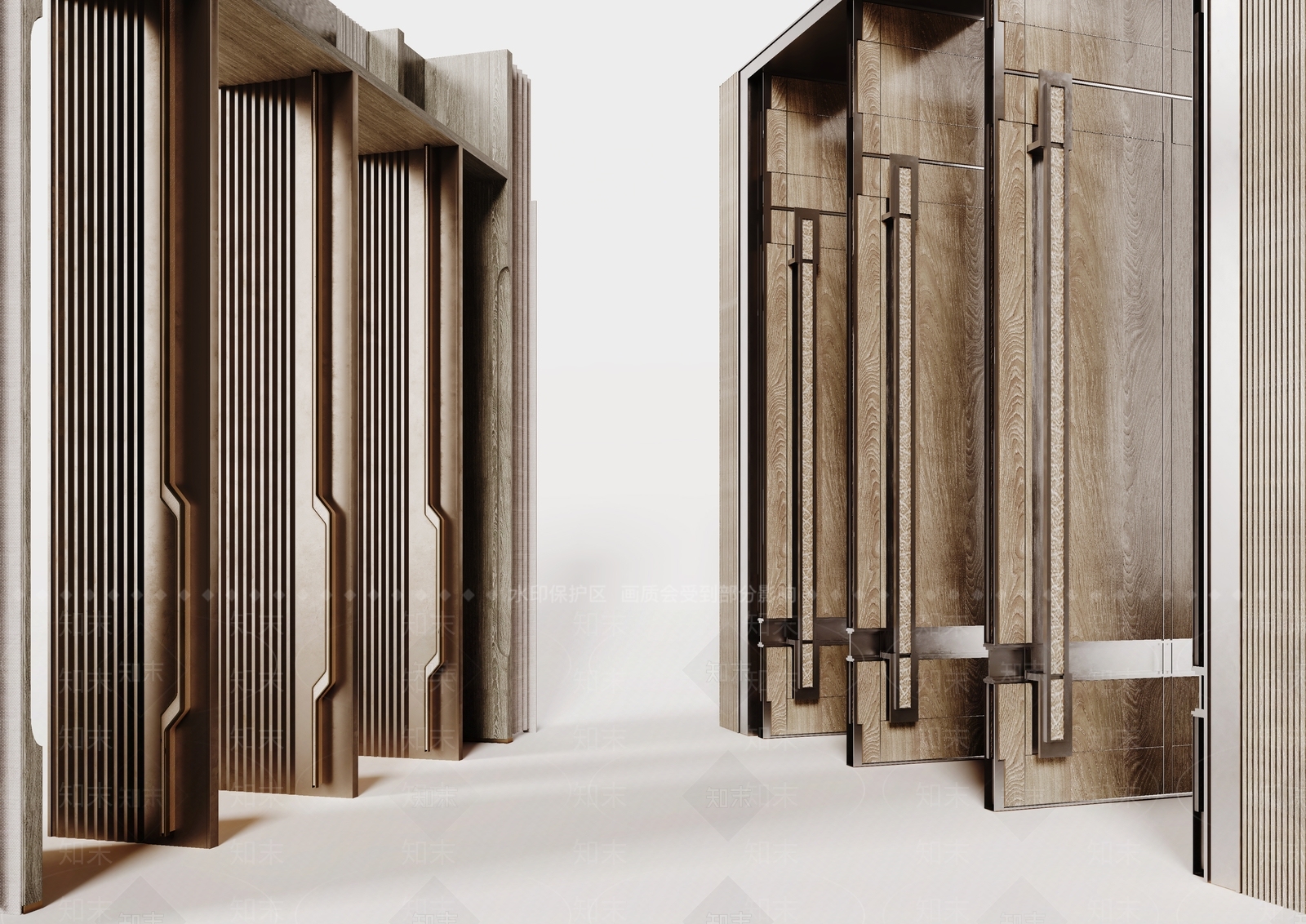 现代屏风隔断门SU模型下载【ID:1157056379】