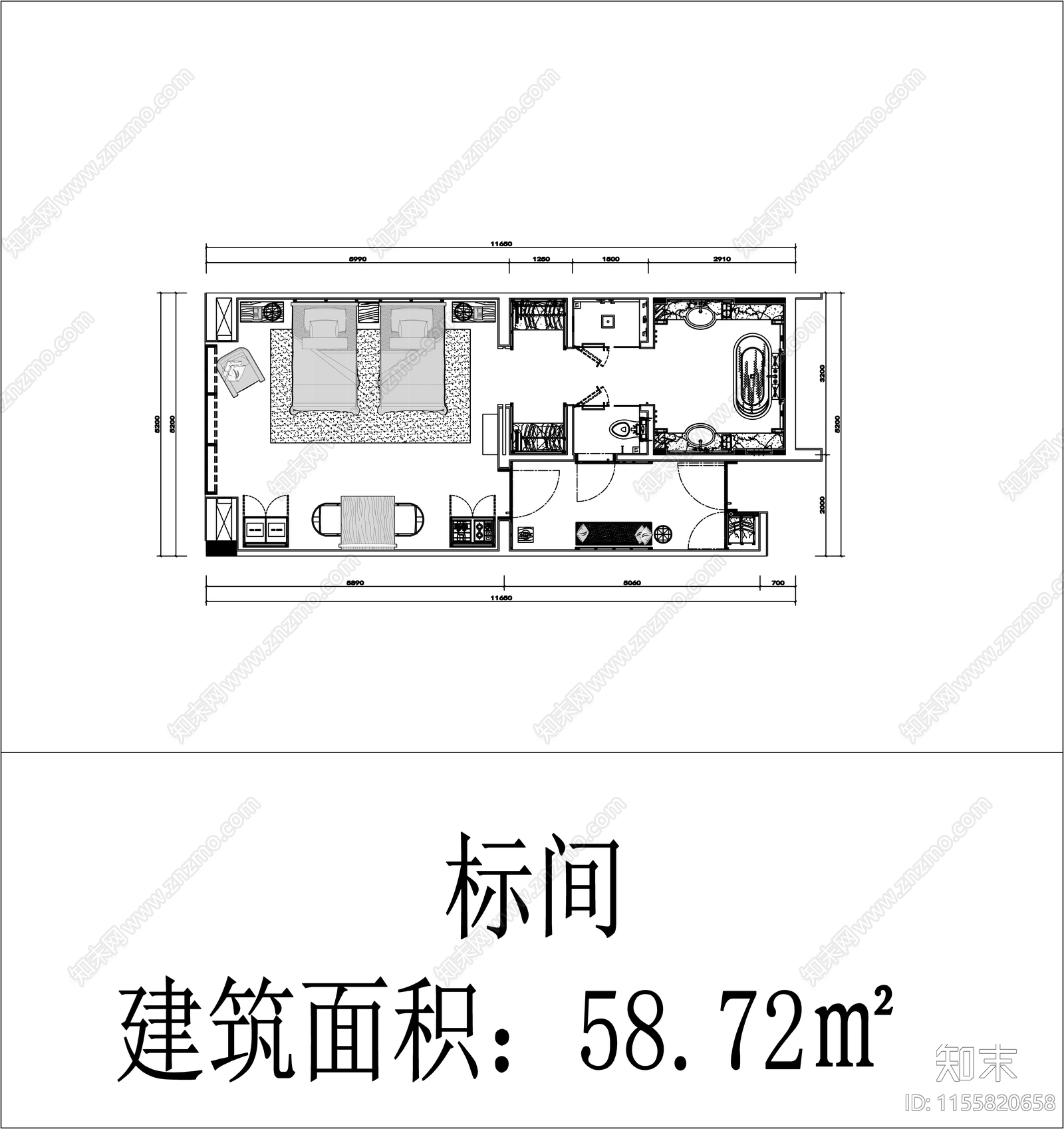 50套安缦君悦柏悦城家高端酒店民宿客房平面施工图下载【ID:1155820658】