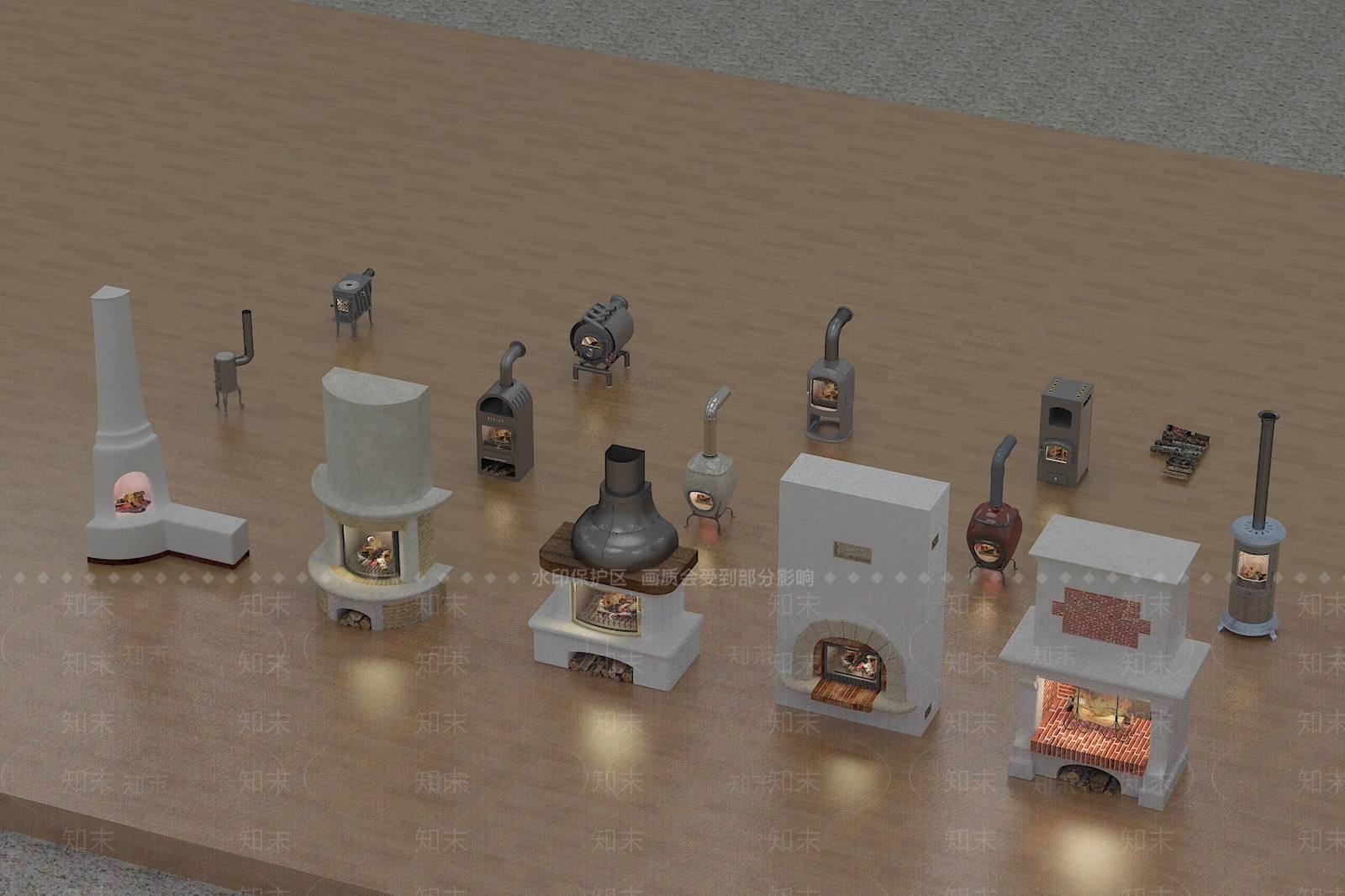 现代壁炉3D模型下载【ID:1155821720】
