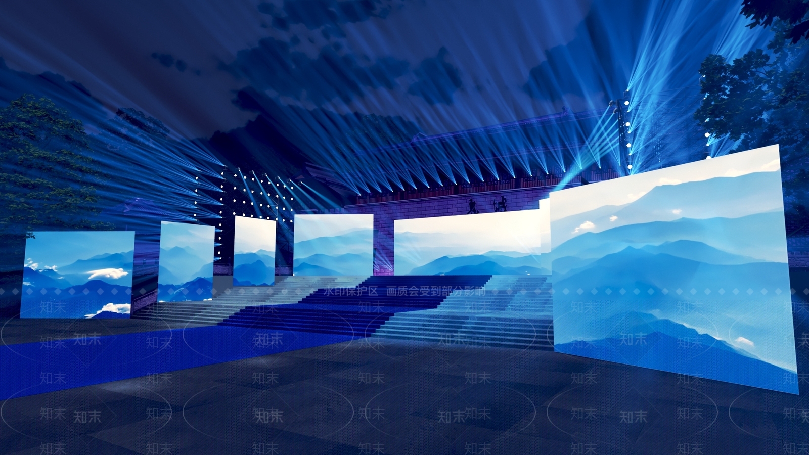 现代户外大型舞台3D模型下载【ID:1155990343】