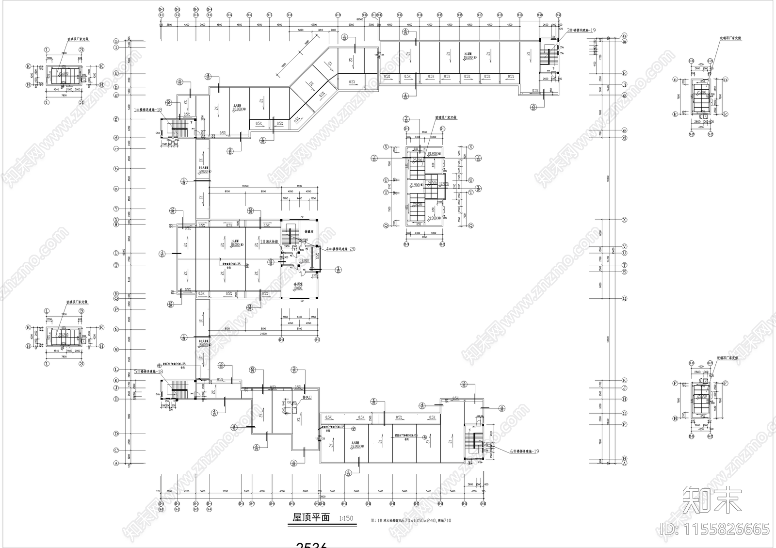 某中学教学楼综合楼cad施工图下载【ID:1155826665】