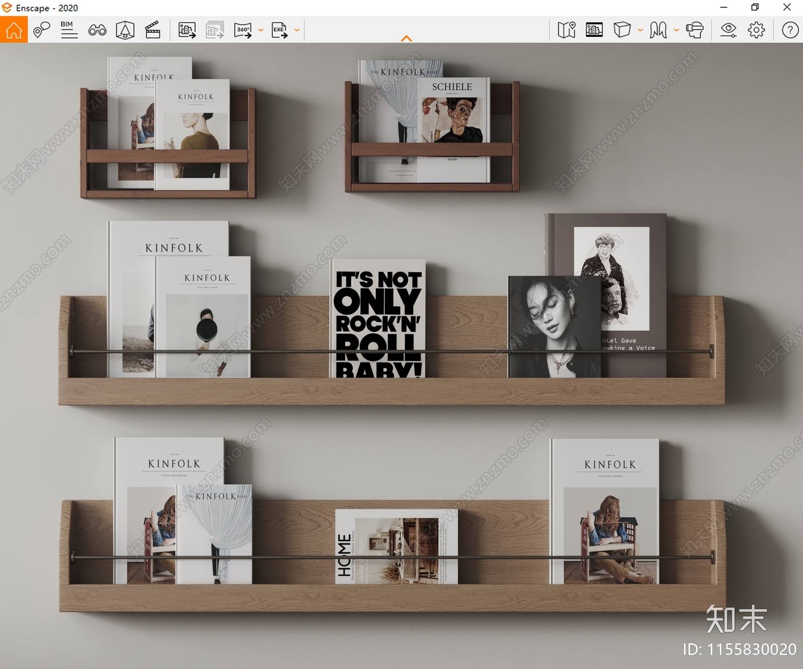 Mooie现代实木书架SU模型下载【ID:1155830020】