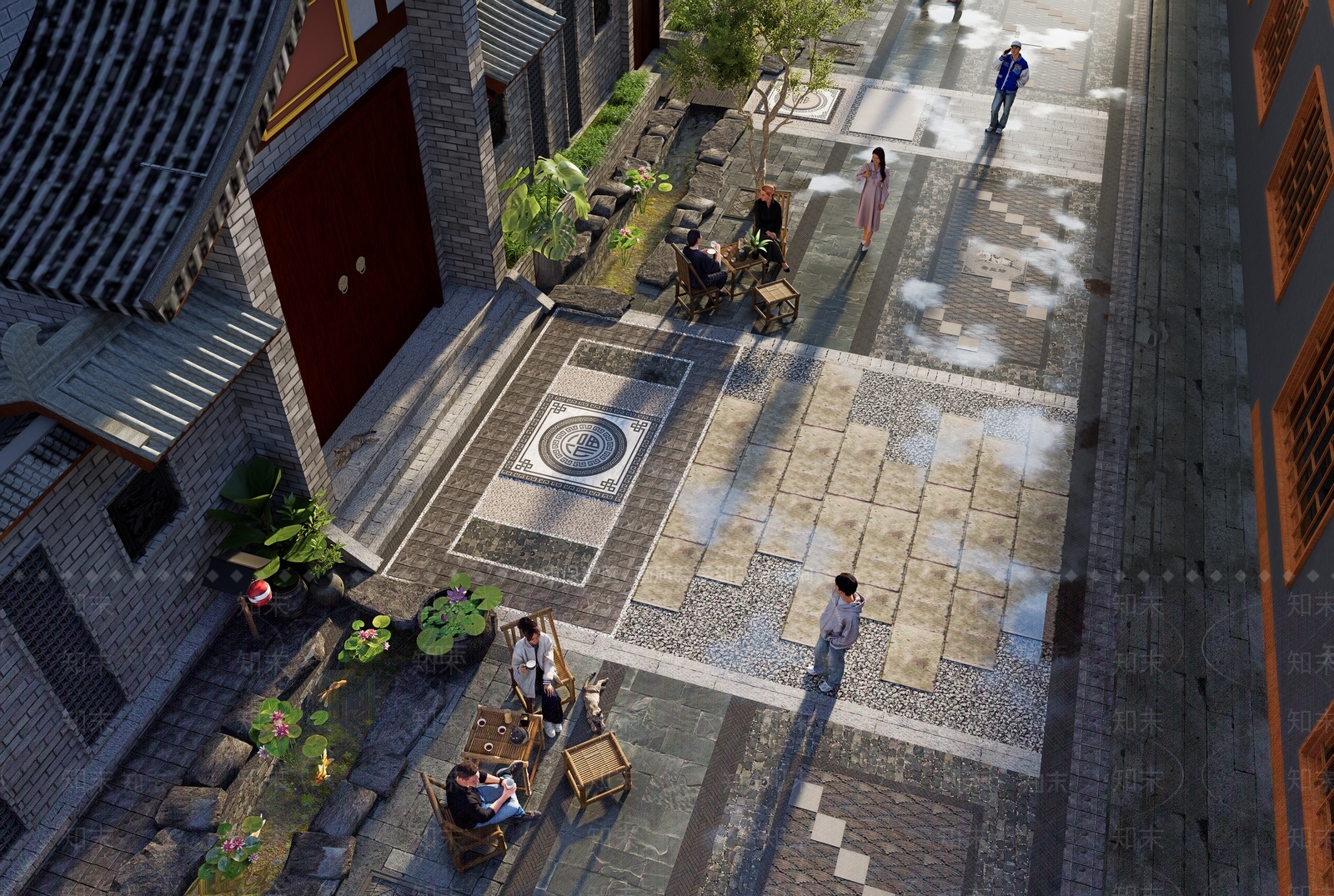 中式道路SU模型草图