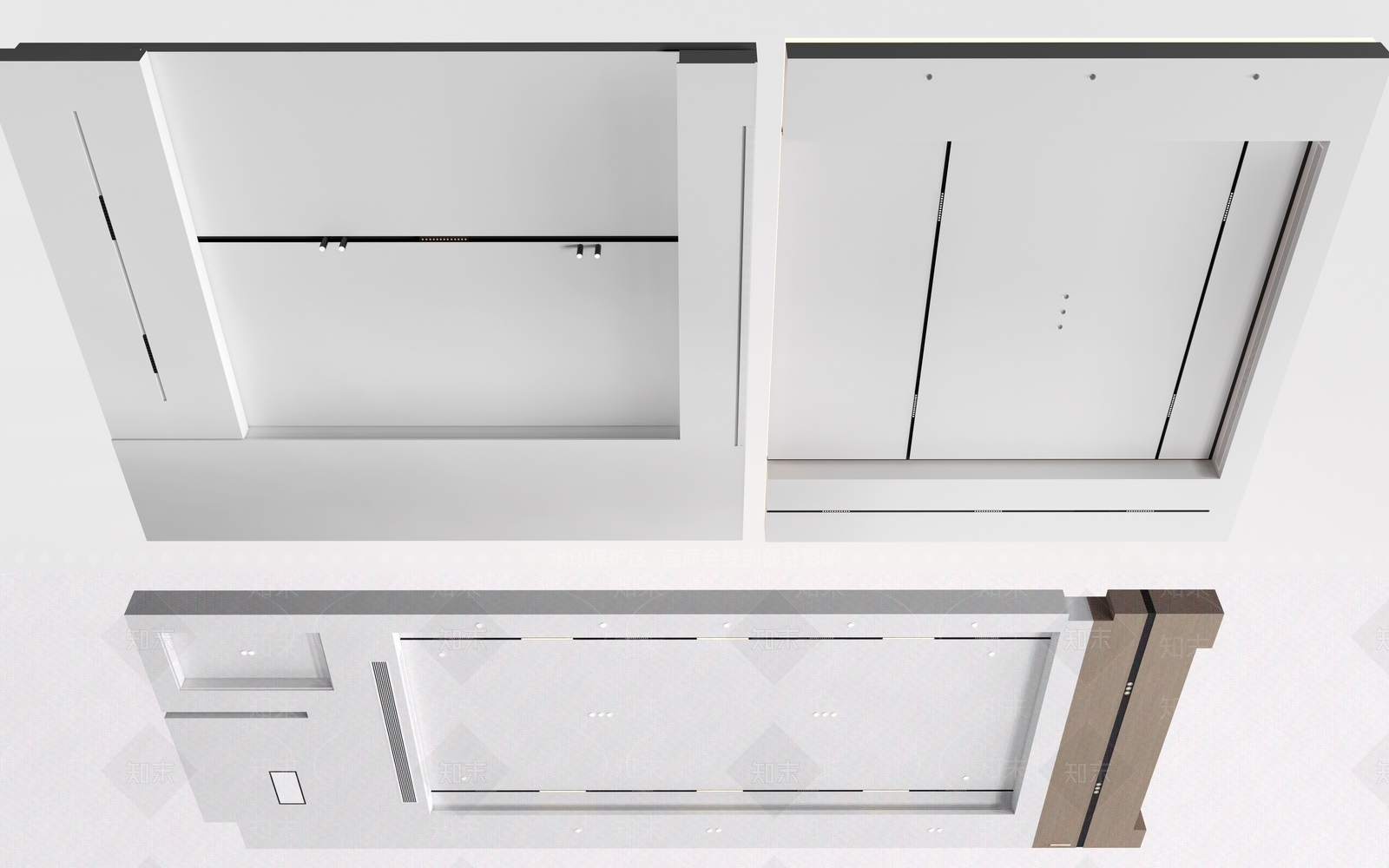 现代客厅吊顶3D模型下载【ID:1155830081】