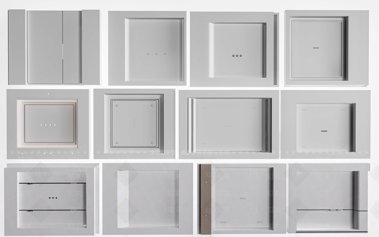 现代卧室吊顶3D模型下载【ID:1155832565】