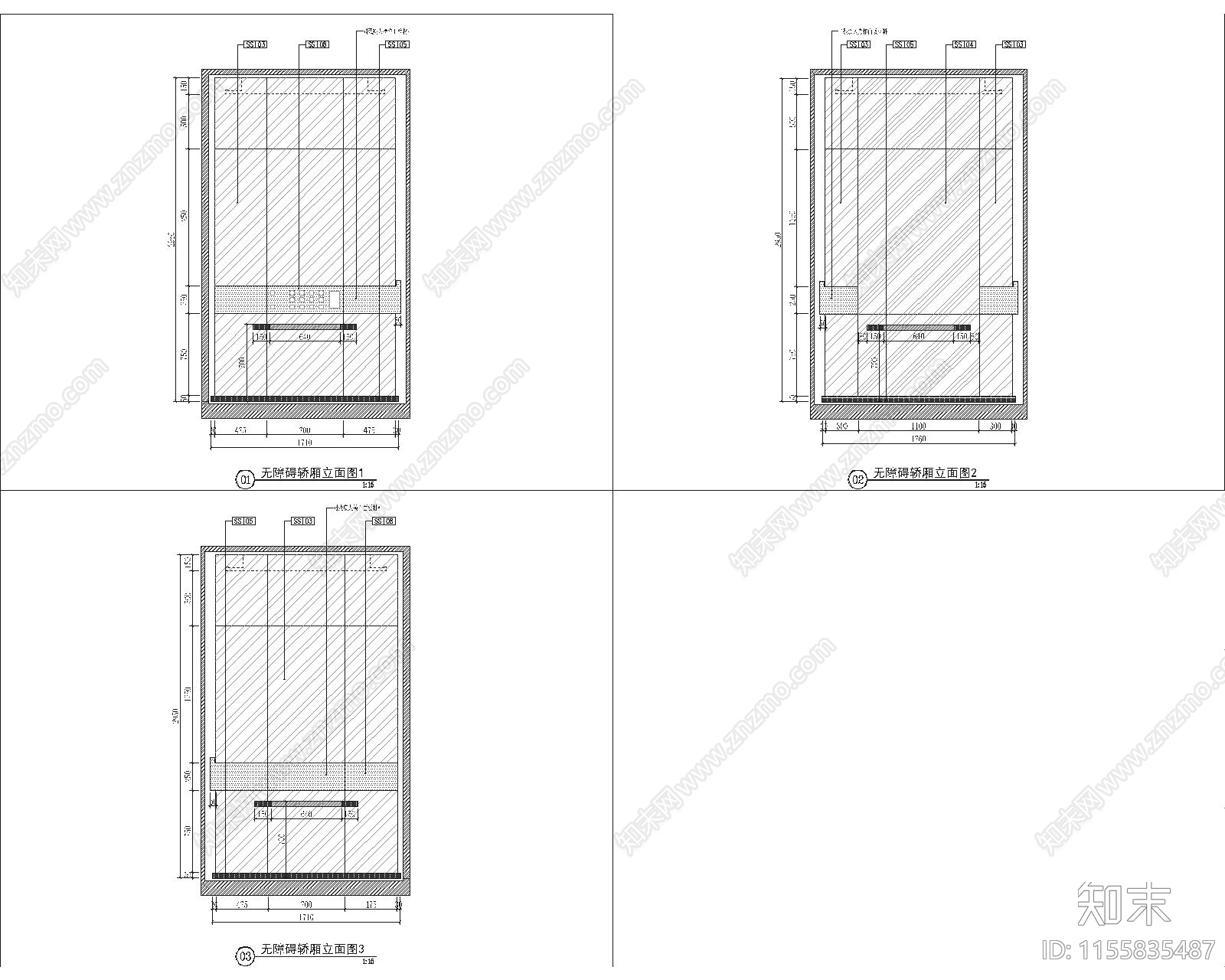 客用电梯cad施工图下载【ID:1155835487】