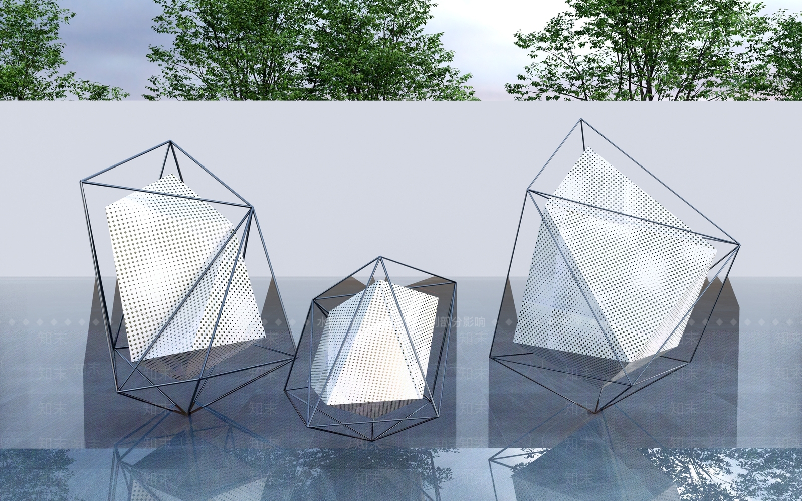 现代艺术雕塑3D模型下载【ID:1155835801】