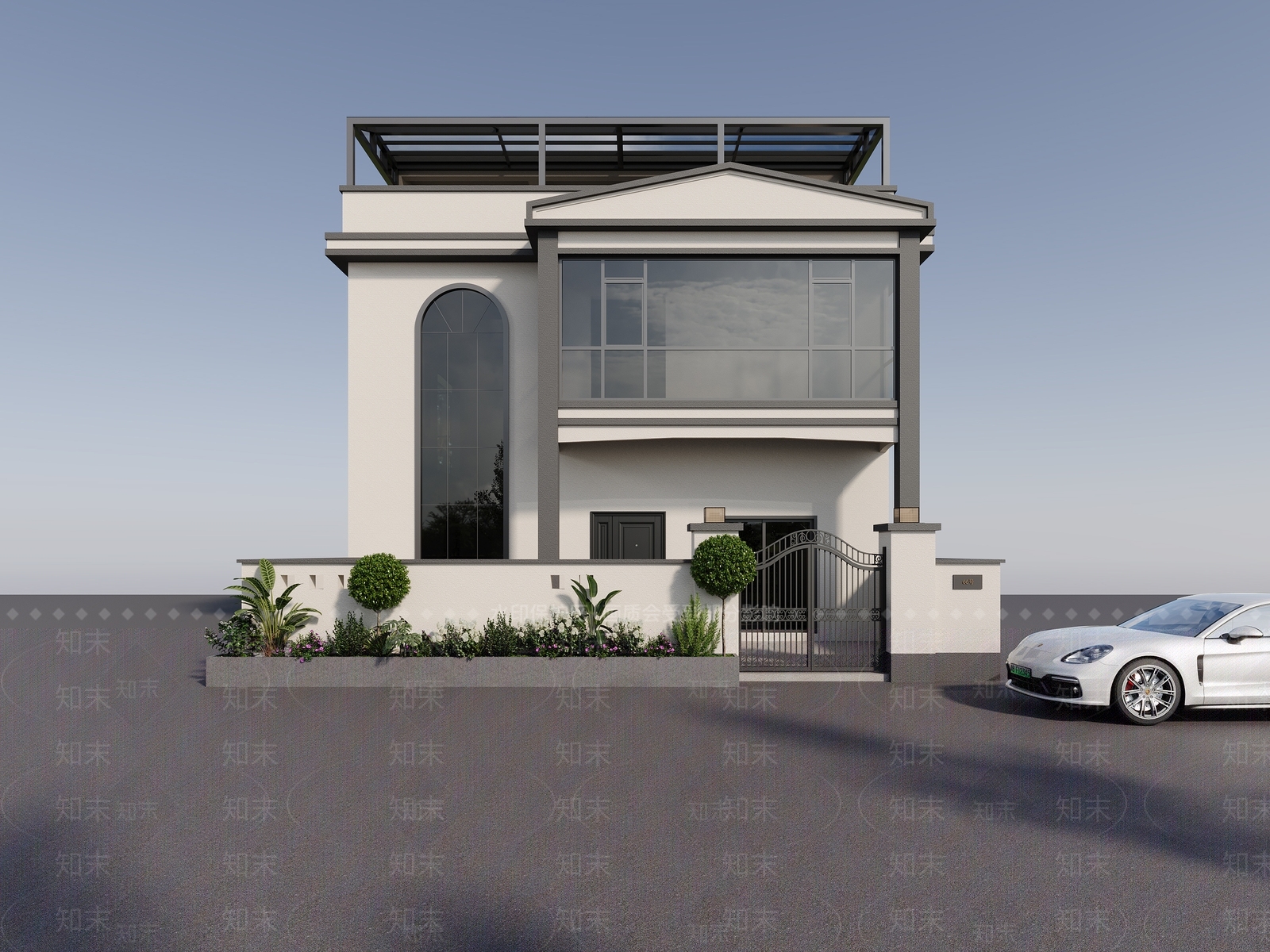 现代别墅外观3D模型下载【ID:1155837618】