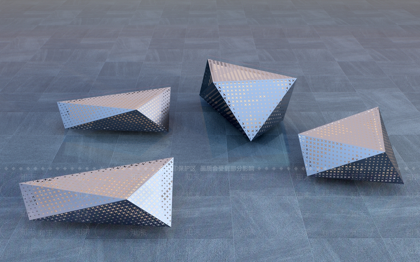 现代艺术雕塑3D模型下载【ID:1155836458】