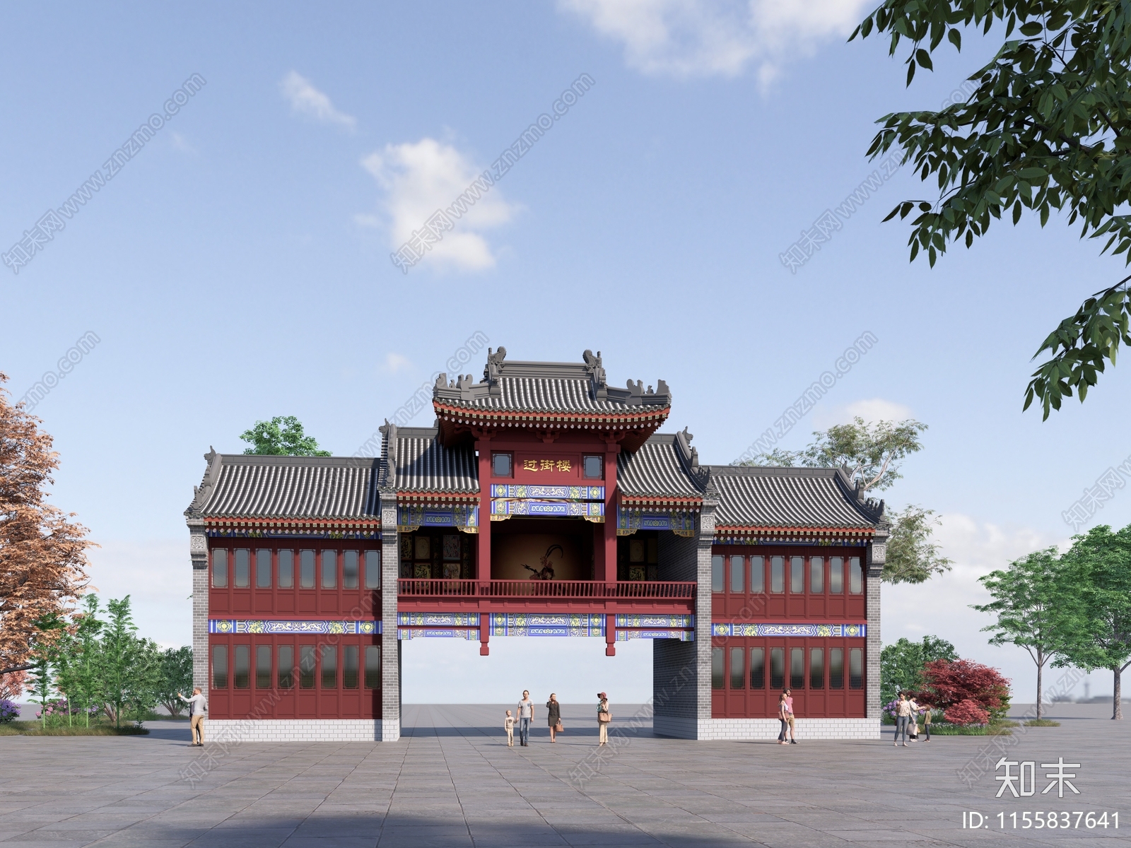 中式建筑SU模型下载【ID:1155837641】