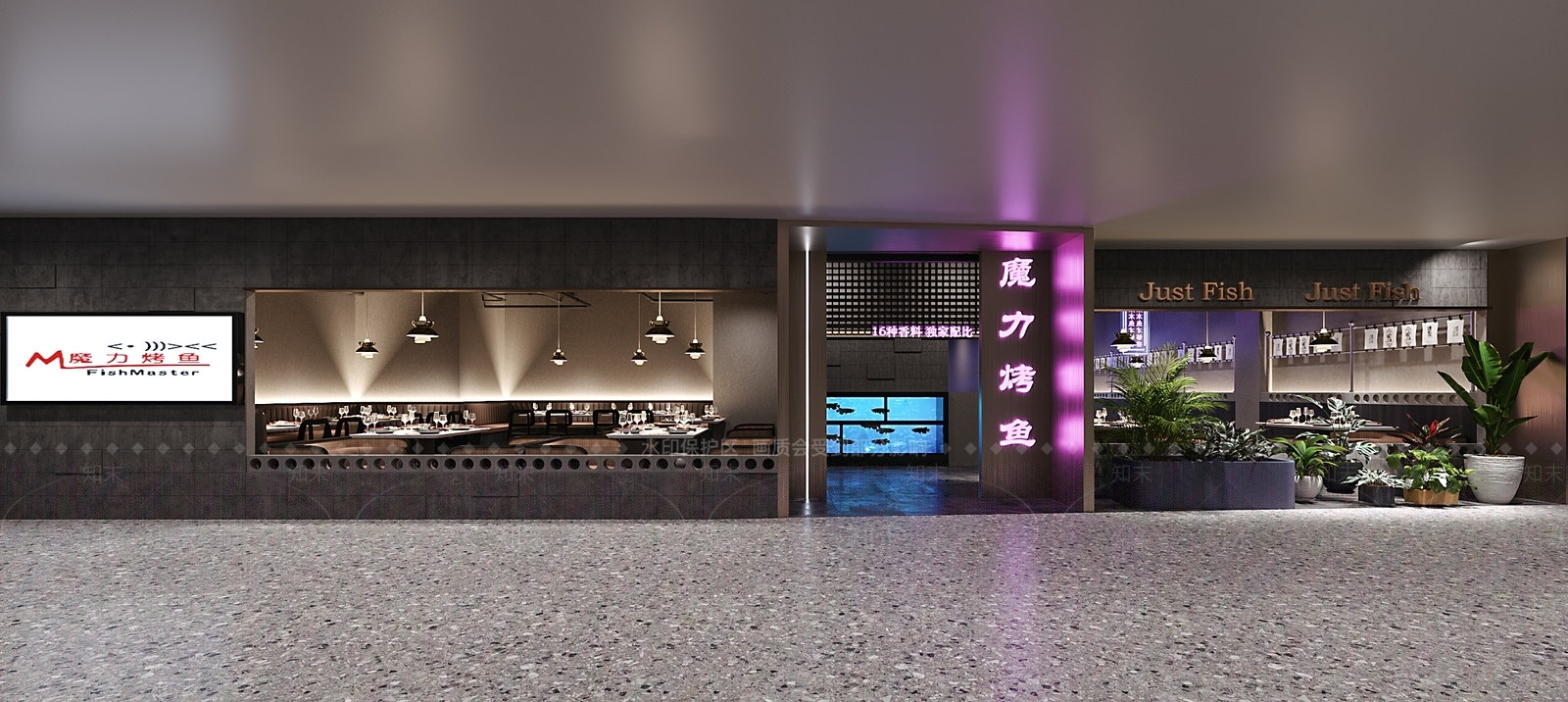 工业风烤鱼店门头3D模型下载【ID:1155841689】