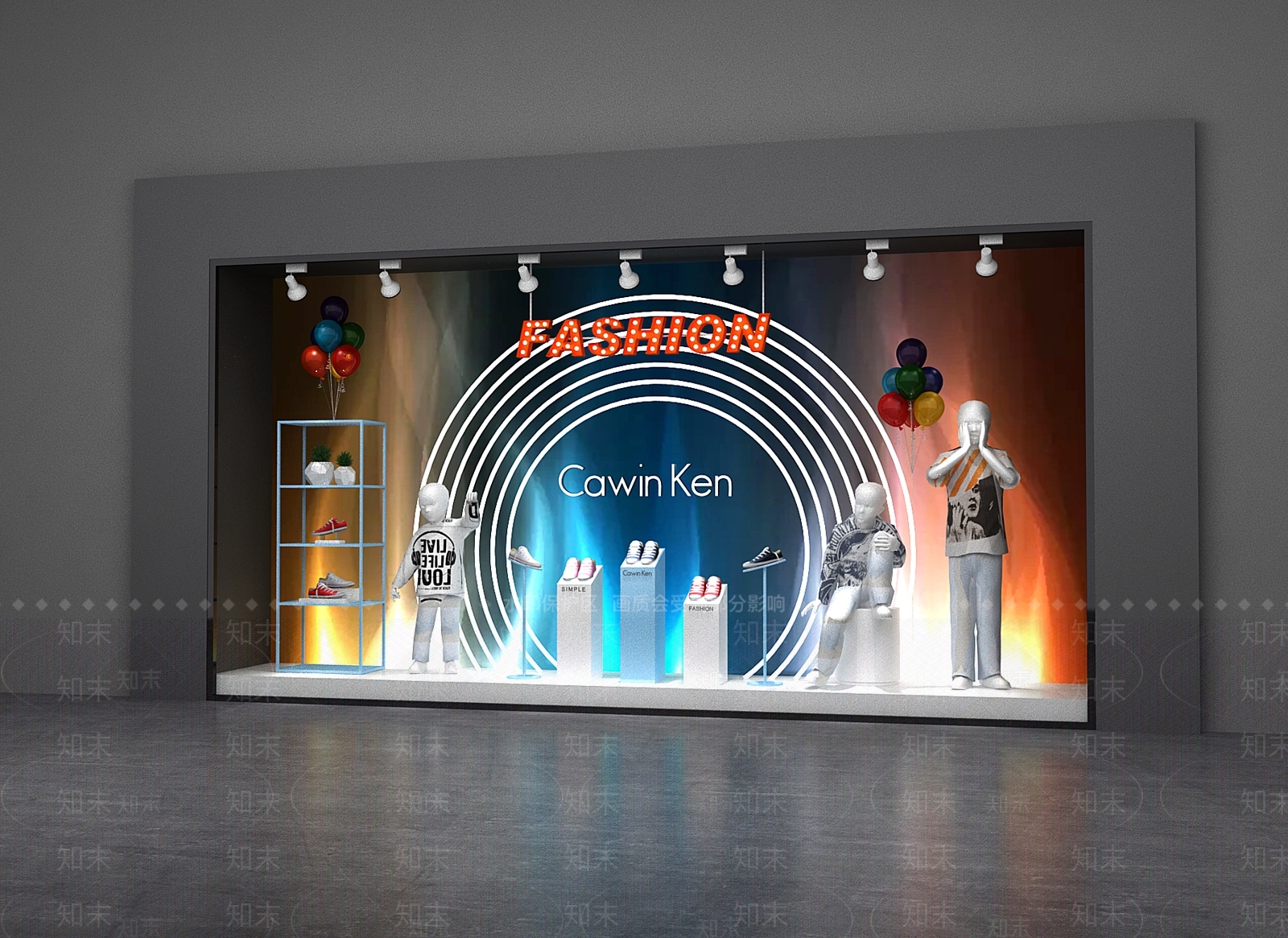 现代童装橱窗3D模型下载【ID:1155845723】