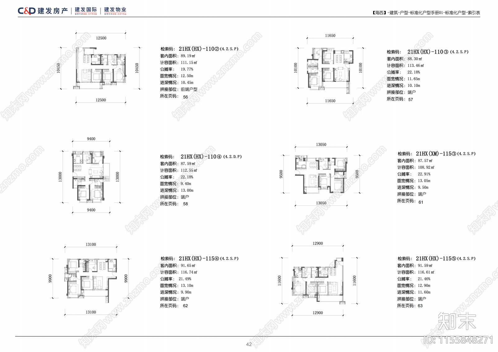 建发海西标准化户型库cad施工图下载【ID:1155848271】