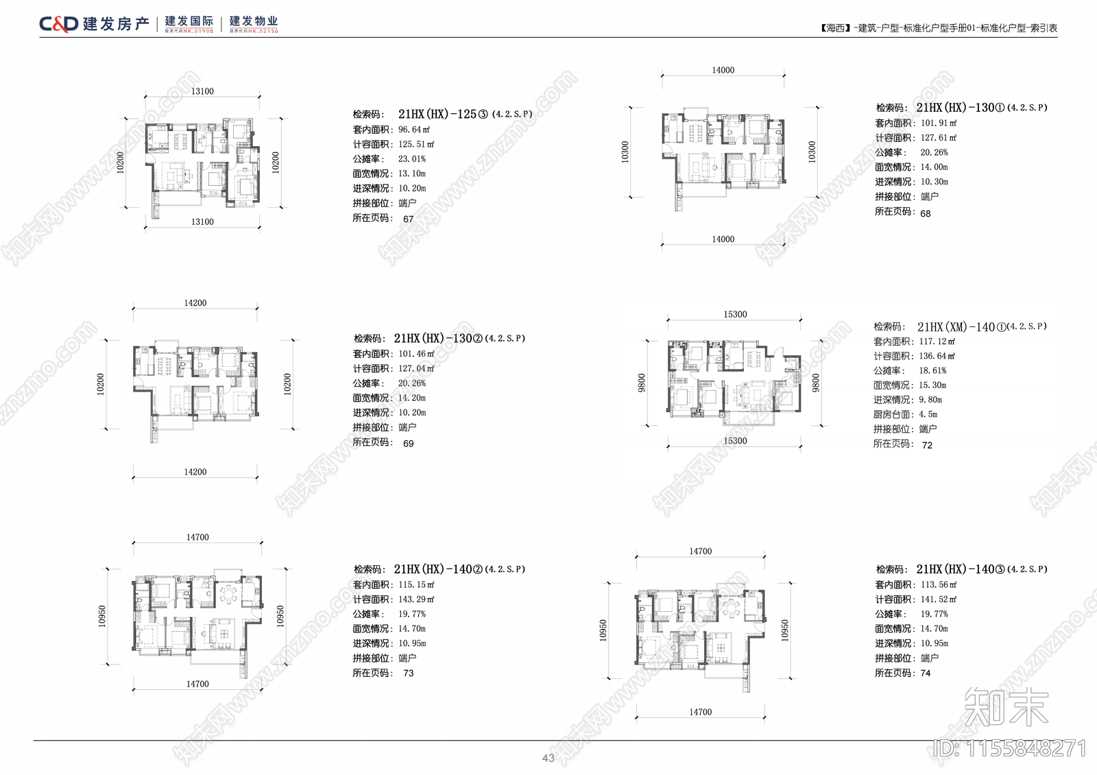 建发海西标准化户型库cad施工图下载【ID:1155848271】