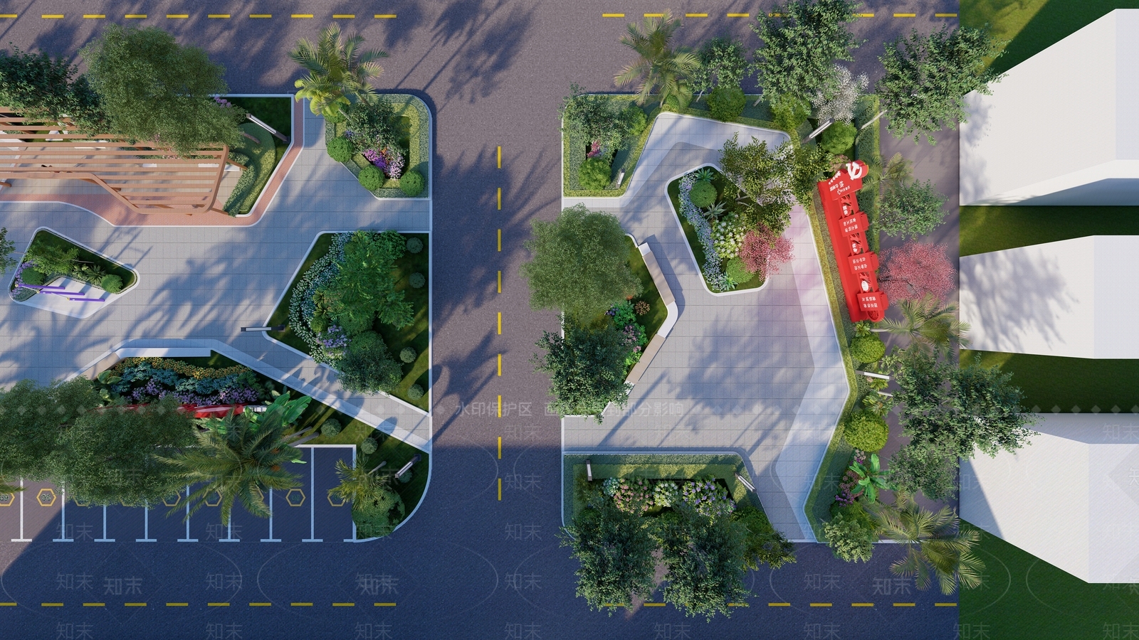 现代折线公园SU模型下载【ID:1159778579】